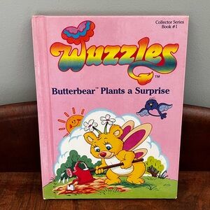 Wuzzles "Butterbear Plants a Surprise" Pink Hardcover kids Book vintage